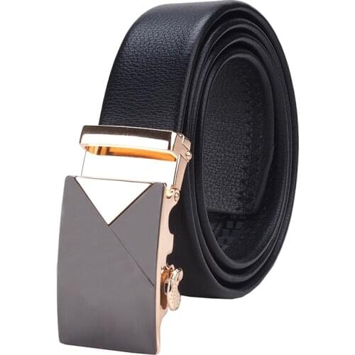 [HIMUNU] Luxury Designer Drand Belt Genuine Leather Belts for Men Automatic Buckle mens belt