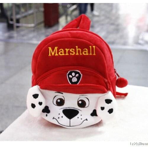 Paw patrol dog plush backpack chasing Marshall cartoon character illustration kindergarten school bag psi patrol children gift