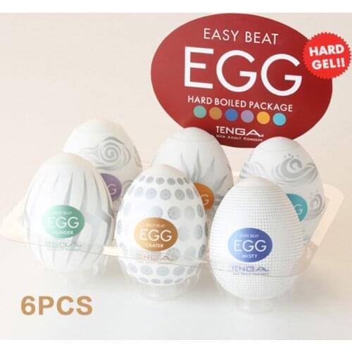 Sex Toys for Men 6pcs / box Masturbation Eggs Stimulating Penis Massager Portable Silicone Extendable masturbation cup for Adult