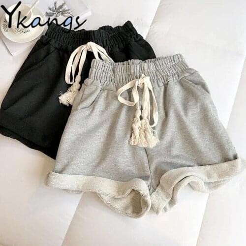 High Waisted Fashion Biker Running Pocket Summer Women Hot Pant Baggy Drawstring Joggers Sweatshorts Korean Style Clothes Shorts