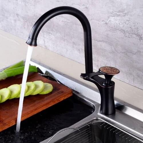360 rotate Oil Rubbed Black Bronze Deck Mounted Kitchen Faucets Torneira Handle Swivel Sink Lavatory Faucets,Mixers Taps