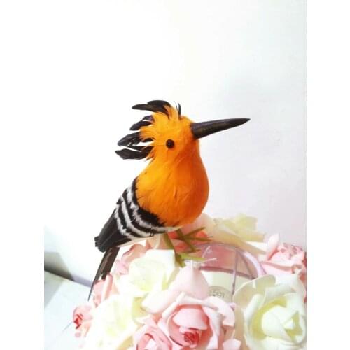 Creative simulation Hoopoe bird model toy foam&feathers orange bird doll gift about 30cm 2873