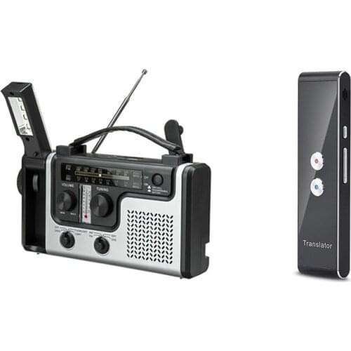 Outdoor Multifunctional Solar Radio Portable FM / AM Radio with T8 Voice Translator 40 Languages Multi Languages