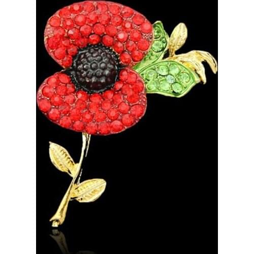 Fashion Red Flower Brooch Vintage Collar Pins Jewelry Brooches Pins for Women and Men Suit Accessories