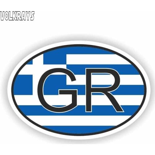 Volkrays Creative Car Sticker M Gr Greece Country Code Accessories Reflective Waterproof Cover Scratches Vinyl Decal,6cm*10cm