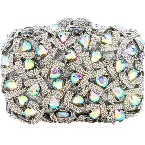 Bag For Women Novelty Big Gemstone AB Color Evening Clutch Bags Wedding Cocktail Crystal Clutch Evening Bag Womens Bag