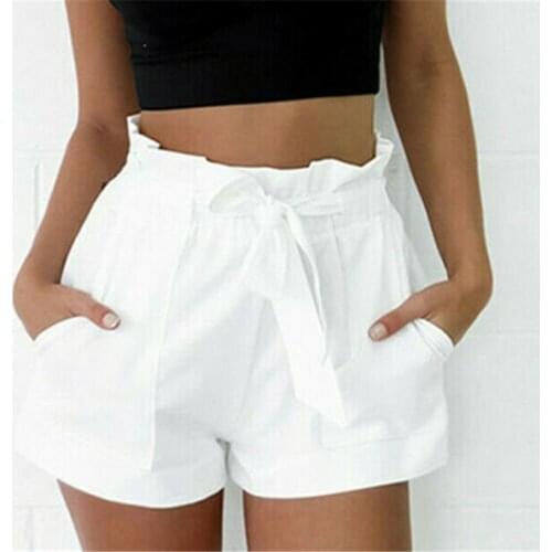 Women Shorts High Waist Short Trousers Beach Holiday New Style Fashion Women Lady Solid Color Sexy Summer Casual Tie Belt Shorts