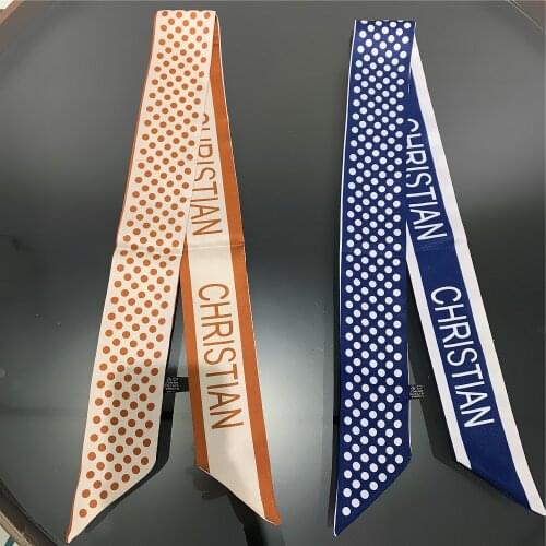 Ins winter new versatile womens literature and art small scarf binding bag handle Ribbon Hair Band Scarf wholesale