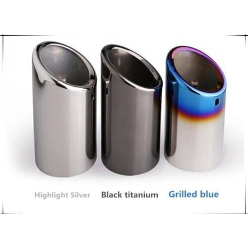 1pcs Car-styling Car Exhaust Muffler Outlet Tip Pipe Tip For VW/Jetta MK6 1.4T/Golf 6/Golf 7 MK7 1.4 Bora Skoda Stainless Steel