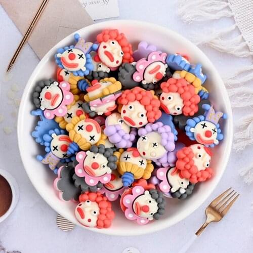 10-50 Pcs Mixed Resin Clown Avatar Flatback Planar Accessories DIY Craft Supplies Kids BB Hair Ornaments Jewelry Materials