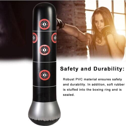 150CM Inflatable Boxing Bag Thickened Free-standing Pressure Reducing Sandbag for Adult Children Exercise Training Fitness Gym