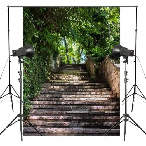 150x220cm Stone Staircase Photography Background Green Tree Backdrop Landscape Photo Studio Background Props Wall