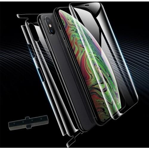 2 x Front Back Full Cover Screen Protector for iPhone X XR XS Max 11 Pro Max SE Nano Hydrogel TPU Gel Protective Film Not Glass