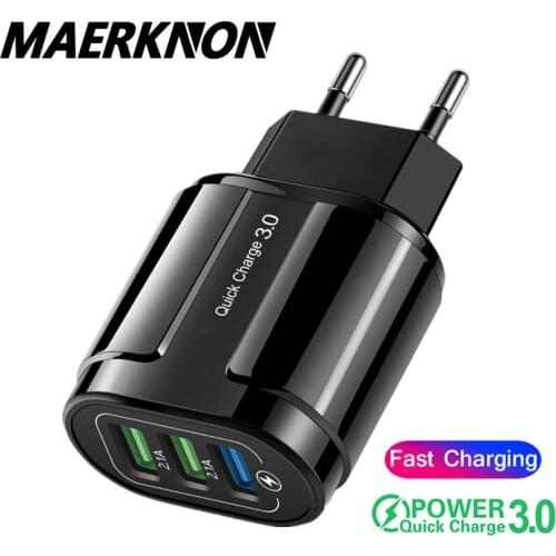 3 USB cargador de carga rápida para iphone 12 pro max Xiaomi Samsung S10 rápido del teléfono móvil de adaptador de cargador de p