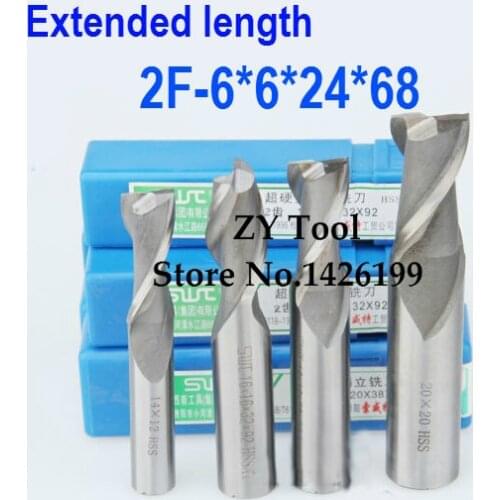 Free shipping 5pcs 6.0mm 2 Flute HSS & Extended Aluminium End Mill Cutter CNC Bit Milling Machinery tools Cutting tools