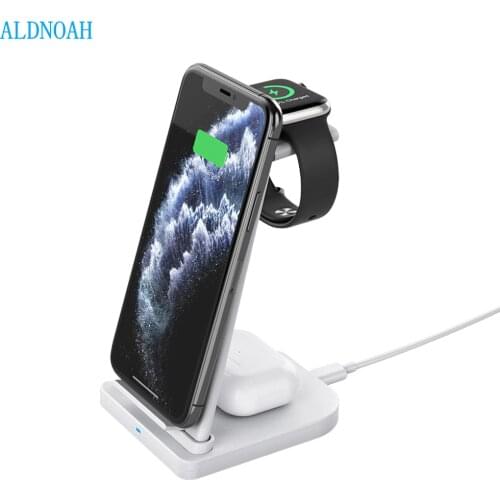 ALDNOAH 15W Qi Wireless Charger 3 in 1 Fast Charging Stand for Apple Watch 6 SE 5 4 3 2 iPhone 12 11 XS XR X 8 Airpods Pro