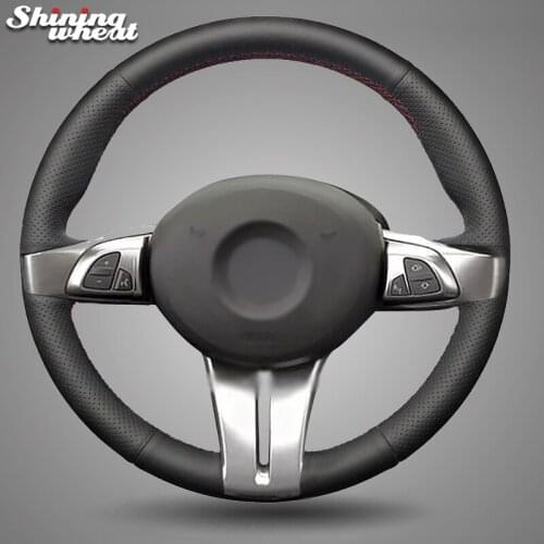 Shining wheat Black Artificial Leather Car Steering Wheel Cover for BMW Z4 E85 (Roadster) 2003-2008 E86 (Coupe) 2005-2008