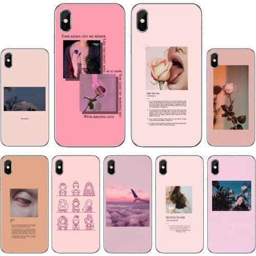 Pink-Aesthetic-rose Silicone Phone Shell Case For Huawei Honor 6 6A 7 7X 7A 7C 8 8C 8X 9 9X 10 10i 20 Lite Play Pro