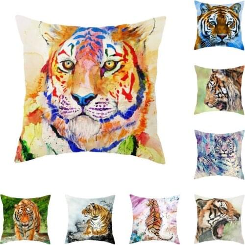 Tiger Pattern Cushion Cover Home Decor Sofa Office Pillow Case 45x45cm KK07