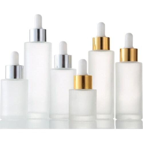 20 x 20ml 30ml 35ml Cylinder Frost Glass Piepette Dropper Bottle 1oz cylinderical Glass Essential Oil Container With Dropper