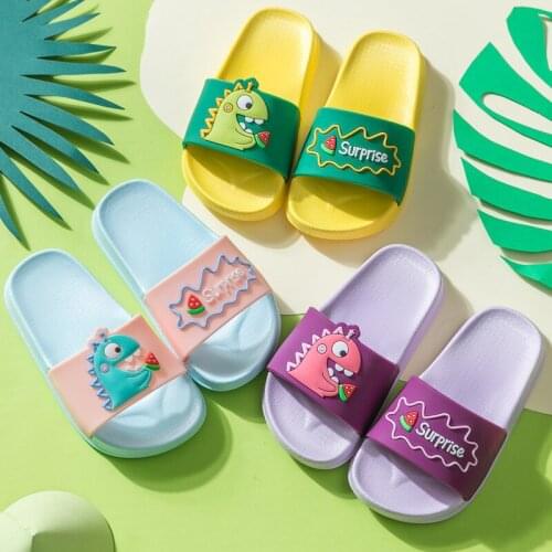 2021 Childrens Sandals Summer New Cartoon Dinosaur Watermelon Boys Girls Home Beach Childrens Sandals Animal Slippers Kids Shoes