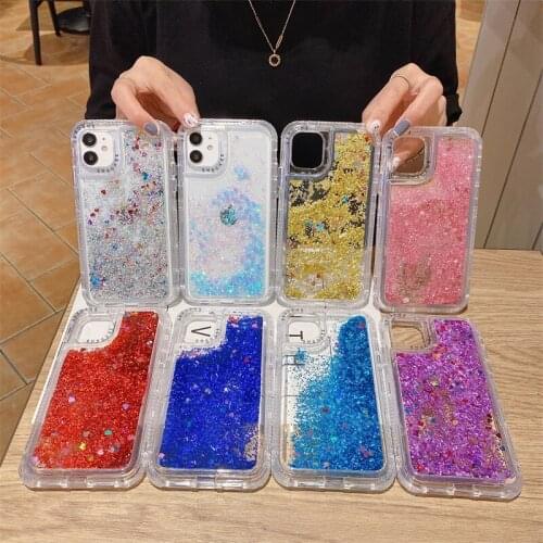 For iphone 12pro max cell phone case transparent 11pro 3 in 1 soft TPU protective back cover