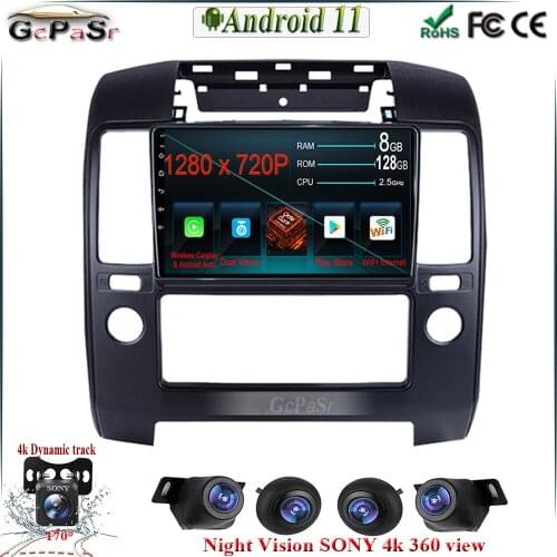 DSP IPS 360 camera 128G Android 11 For Nissan Navara 3 D40 2004-2010 Car Radio Multimedia Video Player Navigation GPS Dual lens