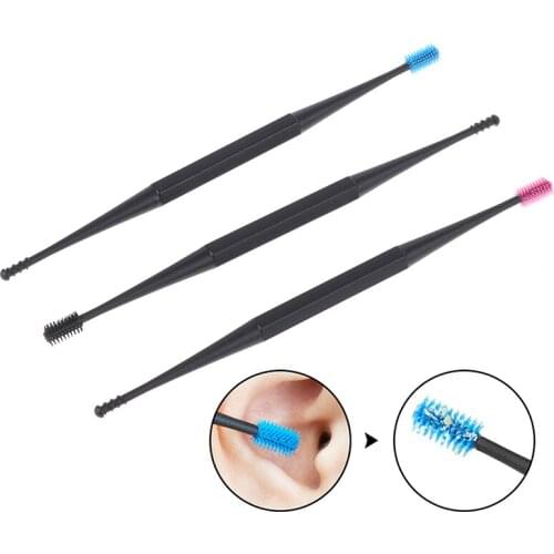 1PCS Double-Sided Earpick Soft Silicone Spiral Rotating Ear Wax Cleaner Ears Remover Clean Tool Spiral Design Hot Sale