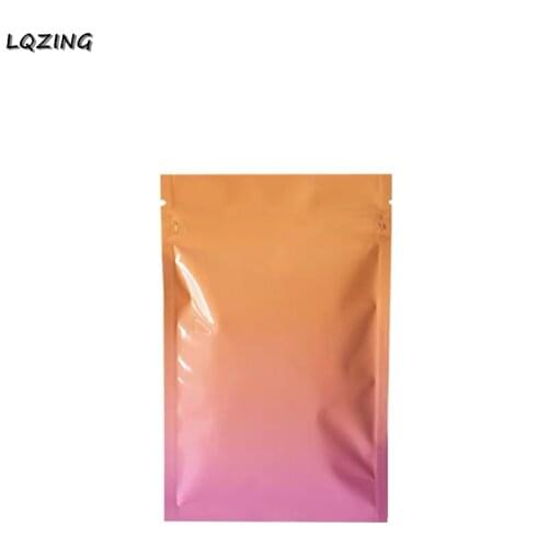Gradient Flat Foil Zip Lock Candy Pouch Reusable Heat Seal Smellproof Bag Vacuum Storage Packing Wedding Party Gifts Decoration