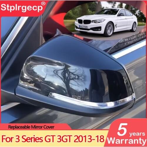 For BMW 3 Series GT 3GT F34 2013-2018Bright Black Car Review Mirror Shells Side Wing Mirror Cover Cap
