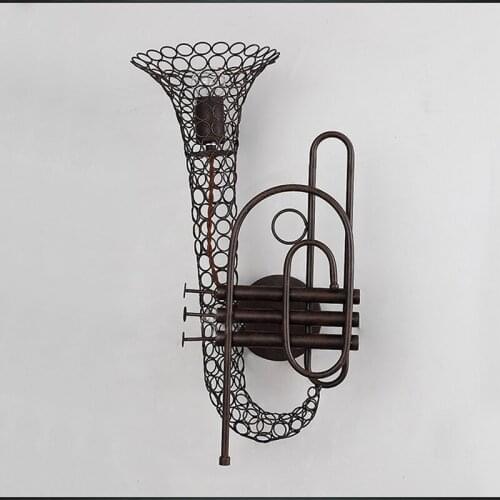 Industrial Loft Retro Horn Wall Lamp Restaurant Stairway Aisle Corridor Wall Light Nostalgic Vintage Iron Wall Sconces PL563