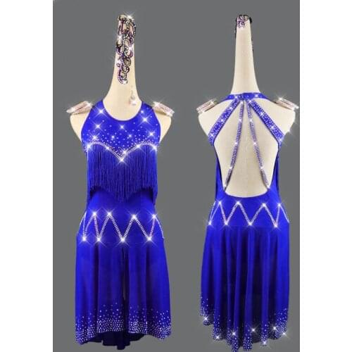 New style latin dance costume spandex tassel stones latin dance dress for women latin dance competition dresses 2xs-6xl