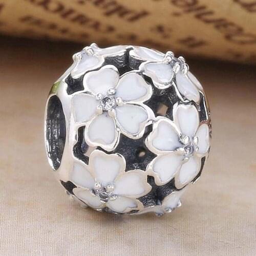 Original Openwork Enamel Primrose Meadow Beads Fit 925 Sterling Silver Bead Charm Bracelet Bangle Diy Jewelry