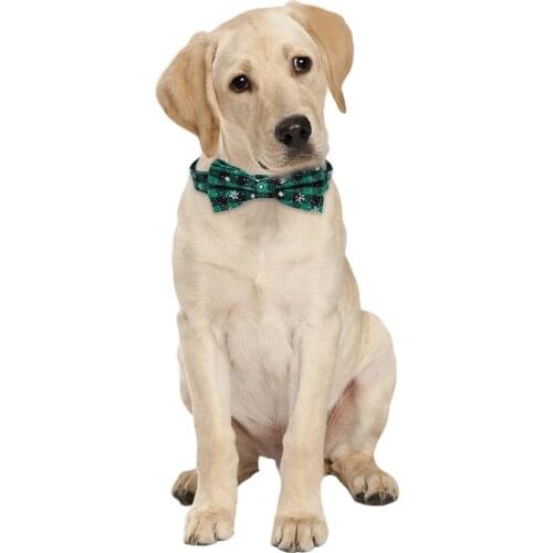 Pet Dog Cat Bandana Collar Dog Adjustable Nylon Plaid Bow Tie Pet Collar Necktie Bowknot Neckrace Pet Grooming Accessories