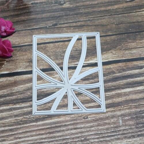 Hollow Flower Rectangle Frame Metal Cutting Dies Stencil for DIY Scrapbooking Photo Album Embossing Cards Making Decorative