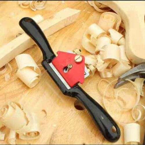 D08D Adjustable SpokeShave with Flat Base and Metal Blade Wood Working Wood Craft Hand Tool with 4 PCS Planer Blade