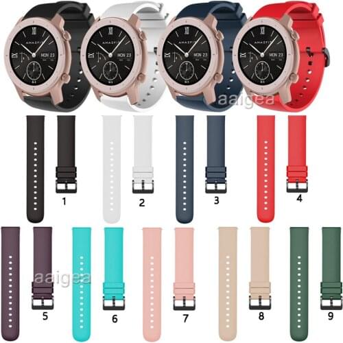 20mm Soft Silicone Sport Strap For Huami Amazfit GTR 42mm for Huami Bip Lite S U/GTS 2 /Neo Smart Watch Replacement Band