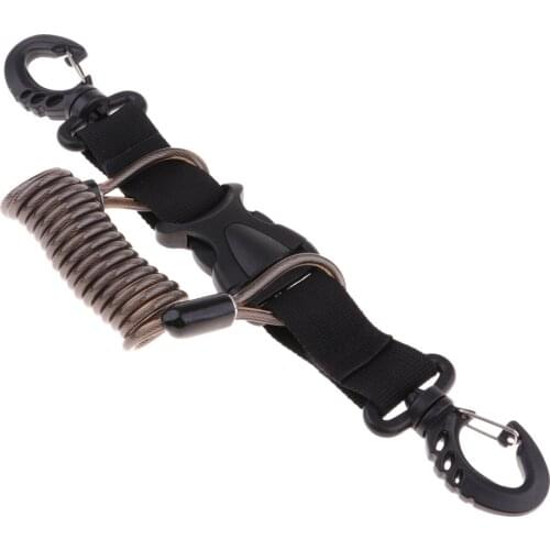 Diving Spring Coil Lanyard with 2 Clips High Performance Anti Diving Camera