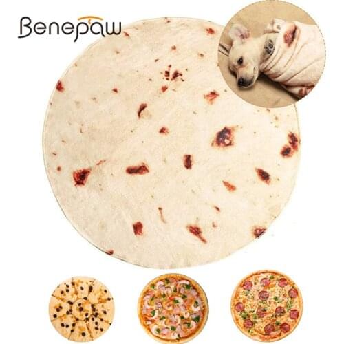 Benepaw Warm Burritos Flannel Dog Mat Quality Comfortable Soft Lightweight Pet Blanket Puppy Cat Sleeping Stain Resistant