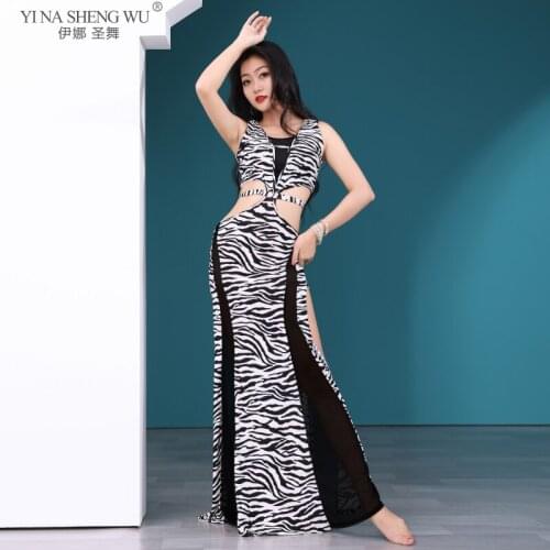 Oriental Competition Bellydance Lady Dancing Practice Indian Belly Dance Costumes Dress Split Skirt Side Performance Clothing