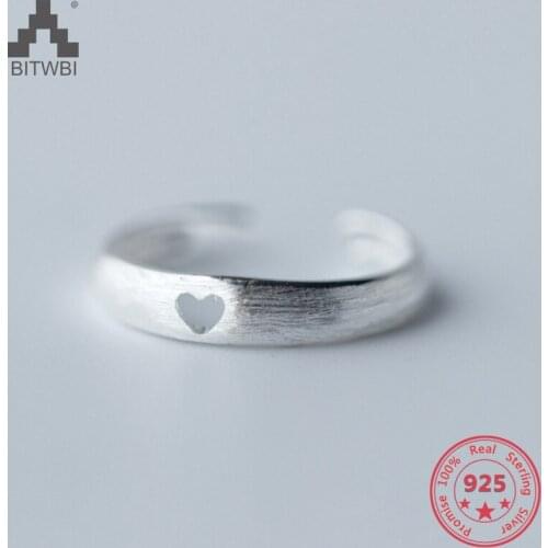 Factory Price 100% 925 Sterling Silver Fashion Minimalism Hollow Heart Open Heart Fine Jewelry for Female
