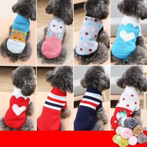 Winter Cartoon Dog Clothes Warm Christmas Sweater Dogs Pet Clothing Coat Knitting Crochet Cloth Chihuahua Puppy Cat Supplies
