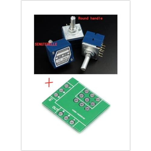 1PCS Japan ALPS 27 Stereo Volume Potentiometer 10KA 20KA 50KA 100KA 250K Gear shaft Round /handle + PCB