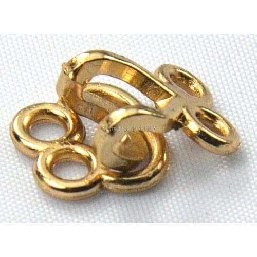 100pieces Craft Gold Metal Waist Extender Hooks & Eyes Clasps Sewing Garment Sewing Clasps Button for Bag Clothes Hooks K115