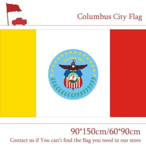 15PCS Flag Columbus City Flag The Capital Of US Ohio State 90*150cm 60*90cm Flag 3x5ft Custom High-quality Polyester