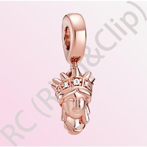 2020 Summer New S925 Sterling Silver Beads New York Statue of Liberty Dangle Charms fit Original Pandora Bracelets Women Jewelry