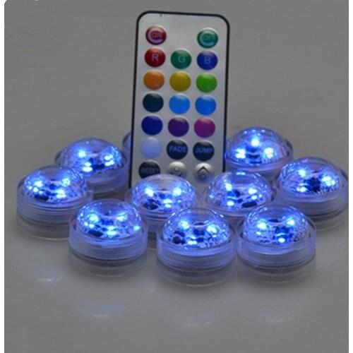 30pcs Tea light remote control Floralyte submersible tealight Candle lamp Wedding party table centerpiece Vase decor Multicolor