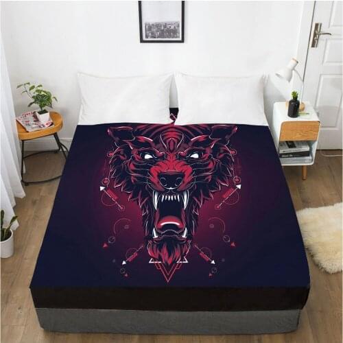 3D Mattress Fitted Cover Bedspread Fitted Sheet Linens Bed Sheets Bedsheet Animal Design Black 96x187cm Home Tetile