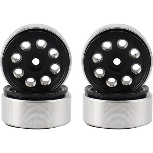 4PCS 1.0 CNC Metal Beadlock Wheel Rims Wheel Hub for 1/24 RC Crawler Car Axial SCX24 90081 AXI00002 Upgrade Parts