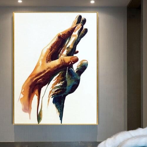 Abstract Lover Hands Oil Painting on Canvas Romantic Wall Art Picture Cuadros Living Room Home Decor Posters and Prints Painting